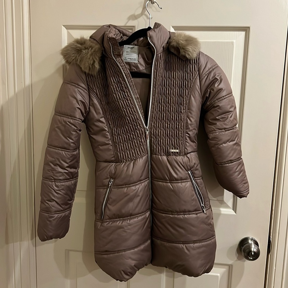 423 Boutique Bronze Mayoral Winter Coat faux fur lining